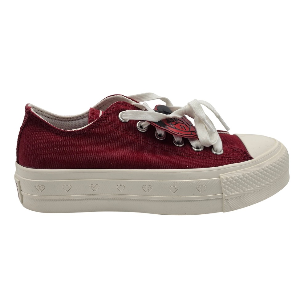 Converse All Star Lift Womens 6.5 Dark Red Heart Platform A13653C NWOB